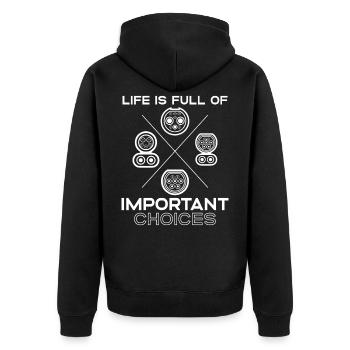 Prise pour véhicule électrique Chargement du - Veste à capuche bio Premium Unisexe - noir - Dos - Nico (187cm)