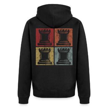 Jeu d’échecs Rétro Schachmatt Échecs - Veste à capuche bio Premium Unisexe - noir - Dos - Nico (187cm)