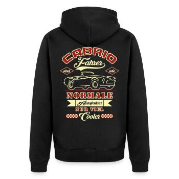 Cabrio Fahrer sind wie normale Autofahrer - Unisex Premium Bio Zip Hoodie - Schwarz - Hinten - Nico (187cm)