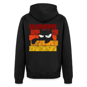 Chat Chat Miau Chat Rétro Chats - Veste à capuche bio Premium Unisexe - noir - Dos - Nico (187cm)