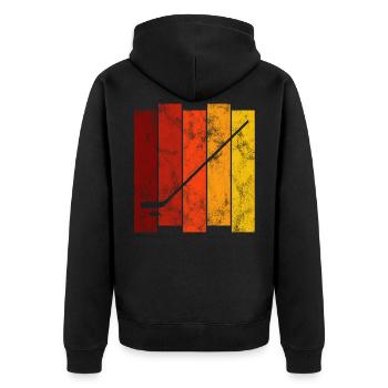 Ice Hockey Ice Hockey Retro Skates Puck Ice - Unisex Premium Organic Zip Hoodie - black - Back - Nico (187cm)