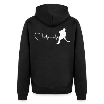 Ice Hockey Ice Hockey ECG Skates Puck Ice - Unisex Premium Organic Zip Hoodie - black - Back - Nico (187cm)