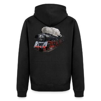 Locomotive à vapeur - Veste à capuche bio Premium Unisexe - noir - Dos - Nico (187cm)