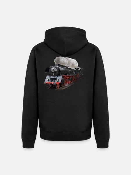 Dampflok - Unisex Premium Bio Zip Hoodie - Schwarz