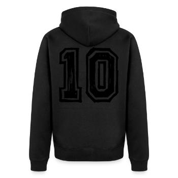 10 Nombre de maillot - Veste à capuche bio Premium Unisexe - noir - Dos - Nico (187cm)