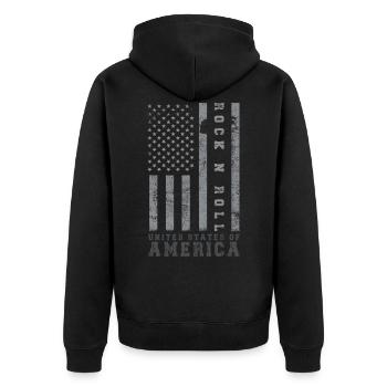 Rock N Roll United States Amérique Drapeau USA - Veste à capuche bio Premium Unisexe - noir - Dos - Nico (187cm)