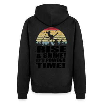 Sunset Freestyle-Ski Skiing Winter Sport Skifahrer - Unisex Premium Bio Zip Hoodie - Schwarz - Hinten - Nico (187cm)