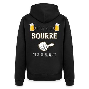 Biere, wenn ich betrunken bin, Dad Humor, Onkel. - Unisex Premium Bio Zip Hoodie - Schwarz - Hinten - Nico (187cm)