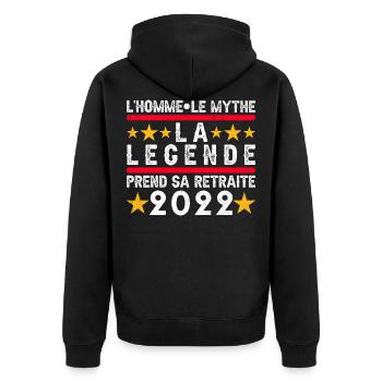 Cadeau Retraite Homme Humour 2022 Retraite Drôle - Veste à capuche bio Premium Unisexe - noir - Dos - Nico (187cm)