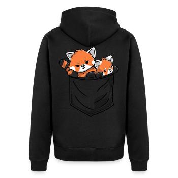 Panda Rouge Amateur d’animaux Petit Panda Ours Rouge - Veste à capuche bio Premium Unisexe - noir - Dos - Nico (187cm)