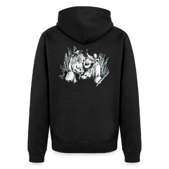 Vache d'hérens, eringer - Veste à capuche bio Premium Unisexe - noir - Dos - Nico (187cm)