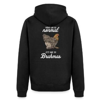 Brahma Poulet I Poule Oeuf Coq Motif pour les éleveurs de poulet - Veste à capuche bio Premium Unisexe - noir - Dos - Nico (187cm)