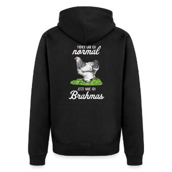 Brahma Poulet I Poule Oeuf Coq Motif pour les éleveurs de poulet - Veste à capuche bio Premium Unisexe - noir - Dos - Nico (187cm)