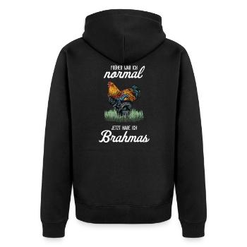 Brahma Poulet I Poule Oeuf Coq Motif pour les éleveurs de poulet - Veste à capuche bio Premium Unisexe - noir - Dos - Nico (187cm)