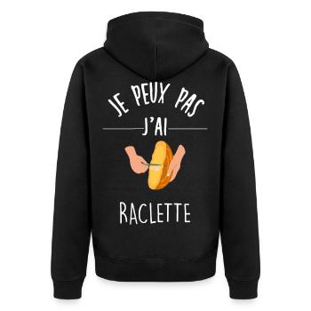 J'peux pas j ai raclette - Veste à capuche bio Premium Unisexe - noir - Dos - Nico (187cm)