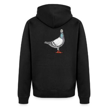 Pigeon I Motif pigeon voyageur pour colombophiles - Veste à capuche bio Premium Unisexe - noir - Dos - Nico (187cm)