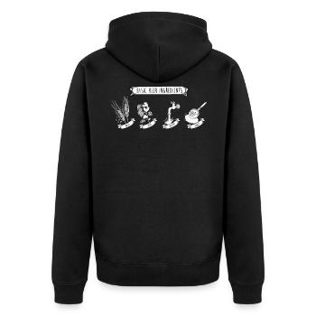 Bier Brauer I Hopfen Malz Bierbrauer Motiv für - Unisex Premium Bio Zip Hoodie - Schwarz - Hinten - Nico (187cm)
