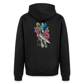 Cuisinier I Épices Cuisine Toque de chef Motif - Veste à capuche bio Premium Unisexe - noir - Dos - Nico (187cm)