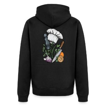Cook I spices kitchen chef hat cook motif for chef - Unisex Premium Organic Zip Hoodie - black - Back - Nico (187cm)