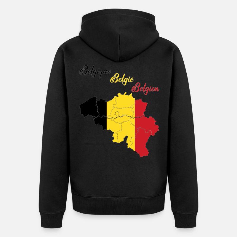 Belgique - Veste à capuche bio Premium Unisexe - noir