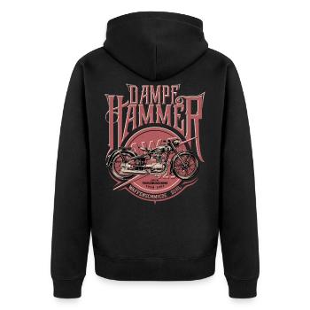 AWO 425 Touren - Unisex Premium Bio Zip Hoodie - Schwarz - Hinten - Nico (187cm)
