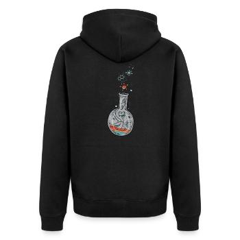 Chemistry I test tube laboratory microscope for - Unisex Premium Organic Zip Hoodie - black - Back - Nico (187cm)