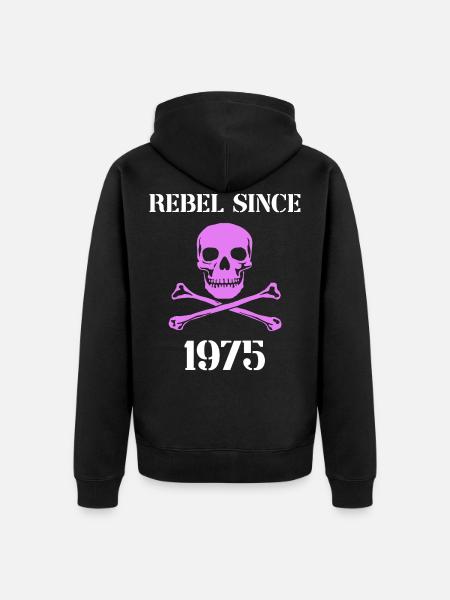 Rebel Since 1975 - Unisex Premium Organic Zip Hoodie - black