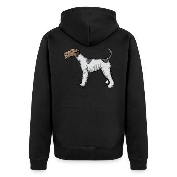 Fox Terrier Dog I Hunting Dog Breeder Mistress Motif - Unisex Premium Organic Zip Hoodie - black - Back - Nico (187cm)