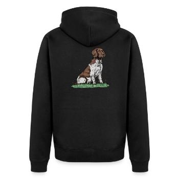 Großer Münsterländer I Vorstehhund Jagdhund Motiv - Unisex Premium Organic Zip Hoodie - black - Back - Nico (187cm)