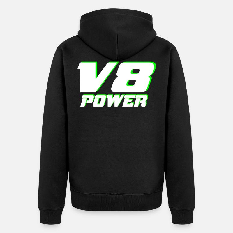 V8 - Unisex Premium Bio Zip Hoodie - Schwarz