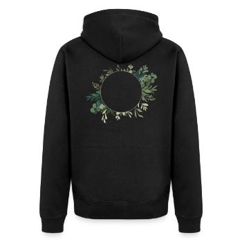 Wedding Flower Wreath I Bride Bouquet Boho Style - Unisex Premium Organic Zip Hoodie - black - Back - Nico (187cm)