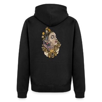Scarabée égyptien I Bousier Porte-bonheur - Veste à capuche bio Premium Unisexe - noir - Dos - Nico (187cm)