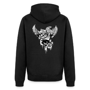 Horus I Eye Dieu égyptien Pharaon Faucon - Veste à capuche bio Premium Unisexe - noir - Dos - Nico (187cm)