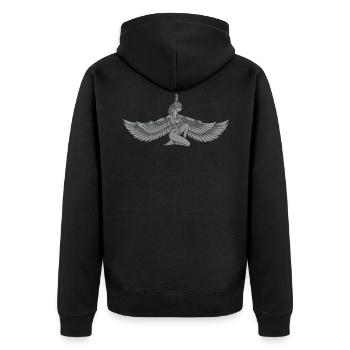 Isis Ägypten I Pharao Ägyptischer Gott - Unisex Premium Bio Zip Hoodie - Schwarz - Hinten - Nico (187cm)