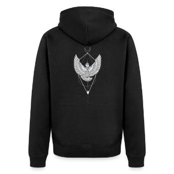 Nofretete I Pharao Echnaton Ägyptischer Gott - Unisex Premium Bio Zip Hoodie - Schwarz - Hinten - Nico (187cm)