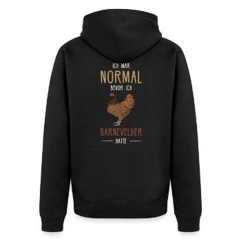 Barnevelder Huhn I Chicken Geflügel Motiv für - Unisex Premium Bio Zip Hoodie - Schwarz - Hinten - Nico (187cm)