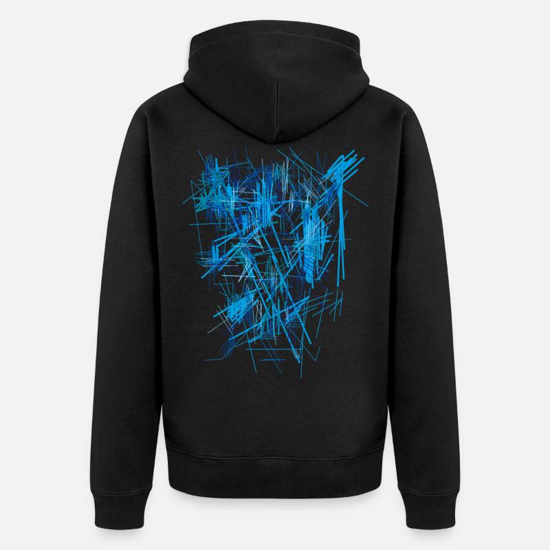 Hintergrund Blau - Unisex Premium Bio Zip Hoodie - Schwarz