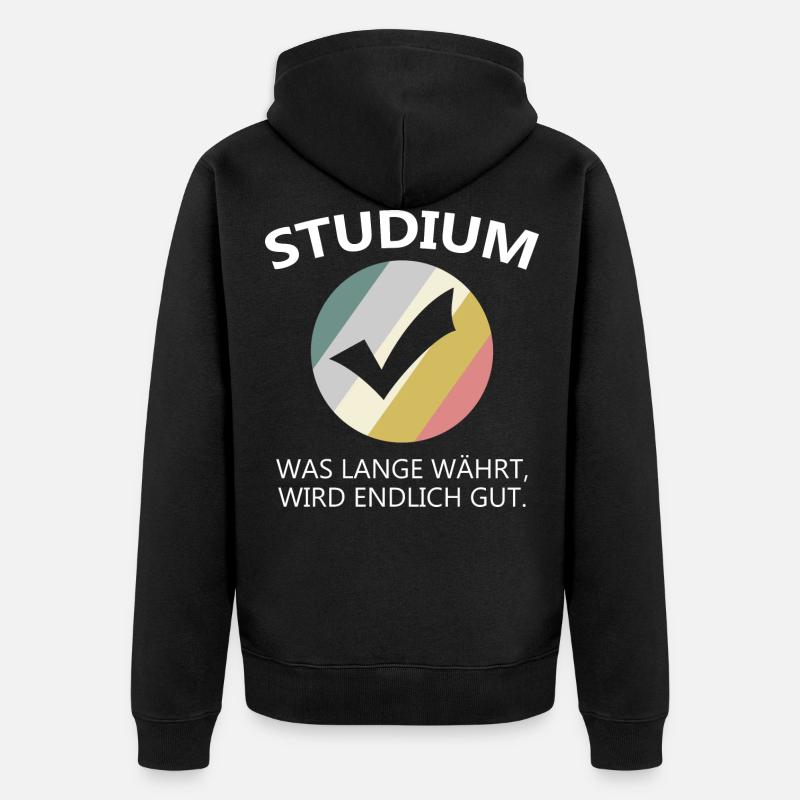 Studium geschafft - Unisex Premium Bio Zip Hoodie - Schwarz