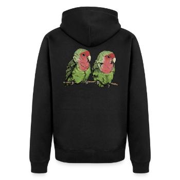 Rosenköpfchen I Unzertrennliche Motiv für - Unisex Premium Bio Zip Hoodie - Schwarz - Hinten - Nico (187cm)