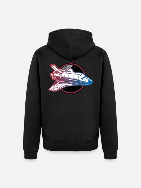 spaceship space shuttle - Unisex Premium Organic Zip Hoodie - black