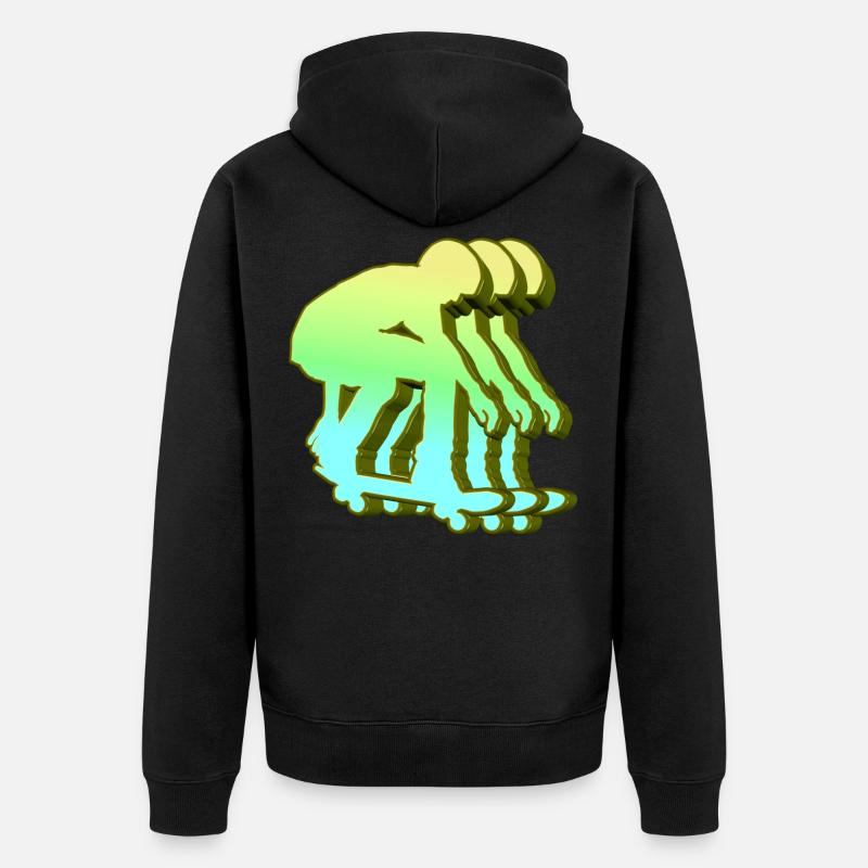 Skateboarder 3D - Veste à capuche bio Premium Unisexe - noir