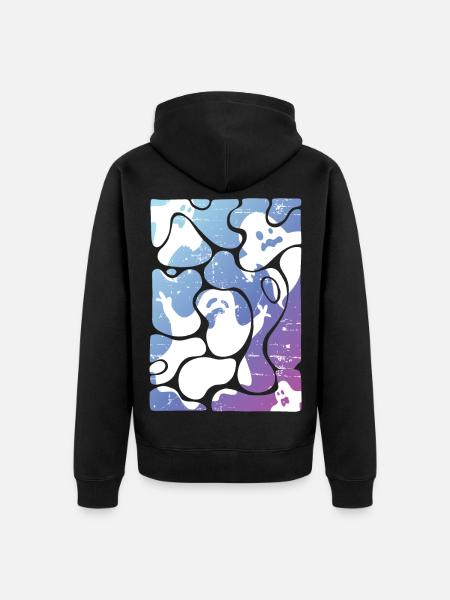 halloween ghosts - Unisex Premium Organic Zip Hoodie - black