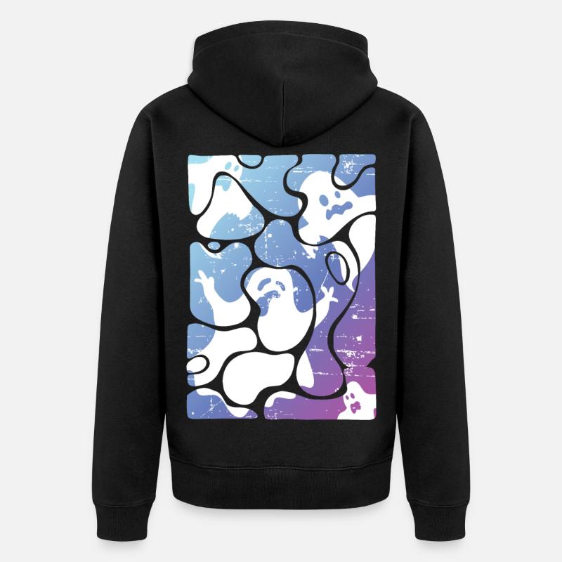 fantômes d'halloween - Veste à capuche bio Premium Unisexe - noir