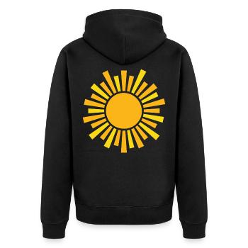 Sunshine - Unisex Premium Organic Zip Hoodie - black - Back - Nico (187cm)