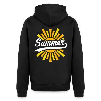 Summer Sun - Unisex Premium Organic Zip Hoodie - black - Back - Nico (187cm)