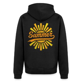 Summer Sun - Unisex Premium Organic Zip Hoodie - black - Back - Nico (187cm)