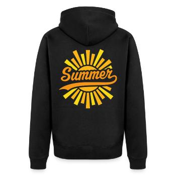 Summer Sun - Unisex Premium Organic Zip Hoodie - black - Back - Nico (187cm)