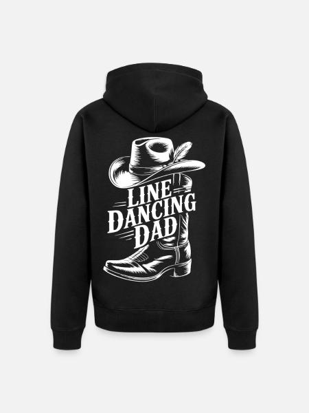 Linedancing Dad Cowboy Motiv - Unisex Premium Bio Zip Hoodie - Schwarz