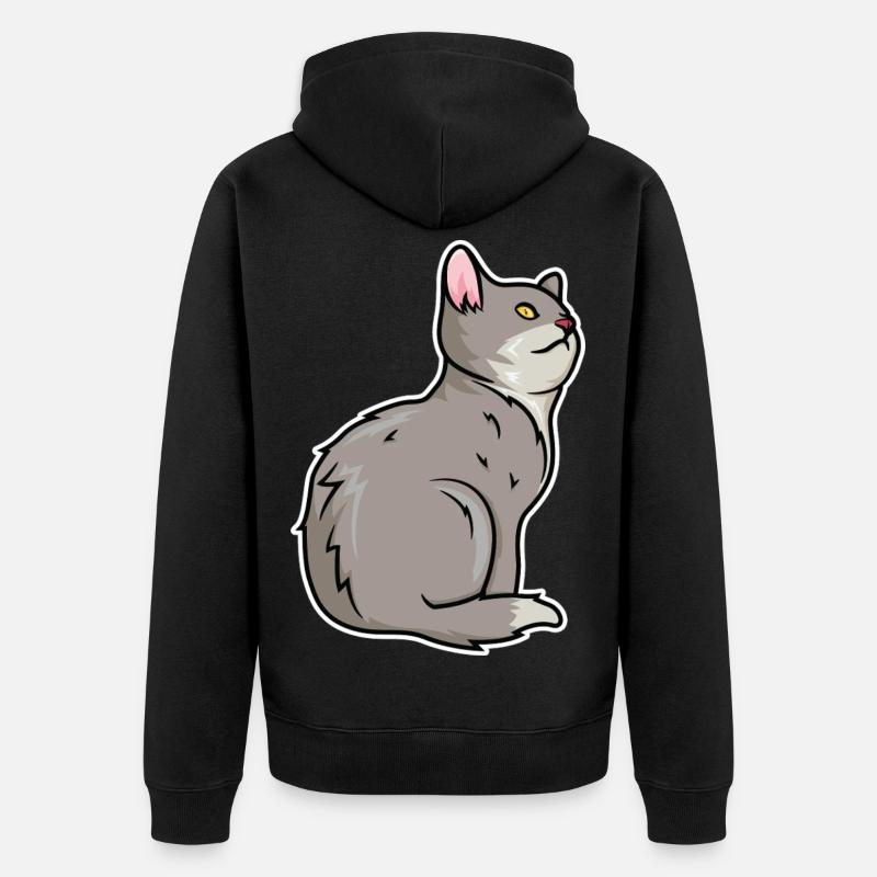 Dessin de chat - Veste à capuche bio Premium Unisexe - noir