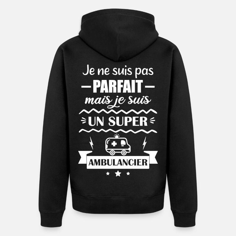 Super Ambulancier Urgences Ambulance - Veste à capuche bio Premium Unisexe - noir